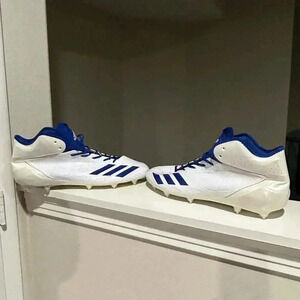 Adidas Mens Adizero 5-Star 6.0 B42486 White Blue Cleat Mens Size 17